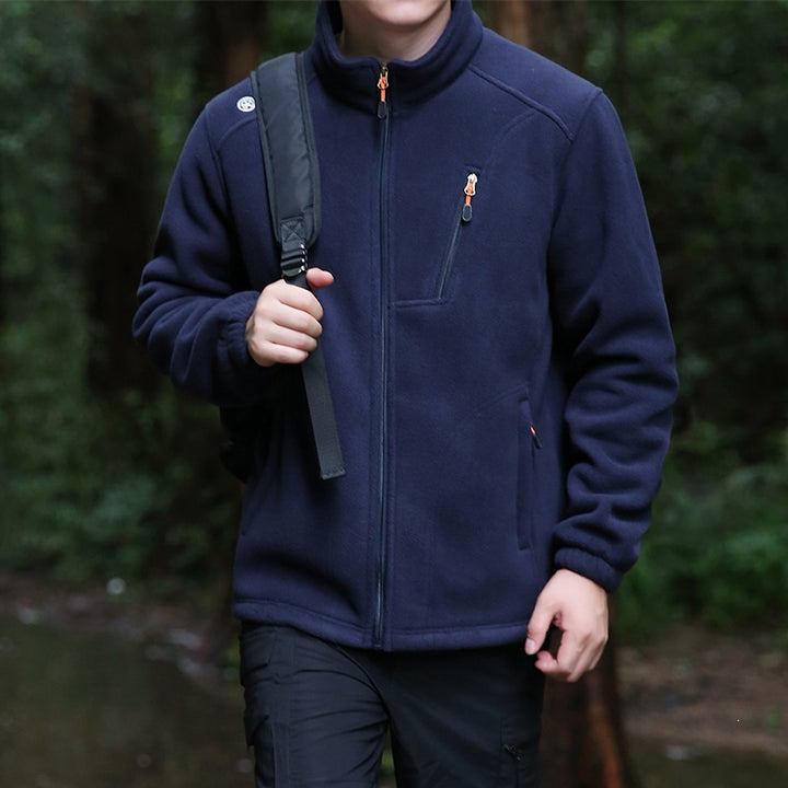 Herren Technische Fleecejacke mit Stehkragen, Brustreißverschluss & verstärkten Eingriffstaschen Drune