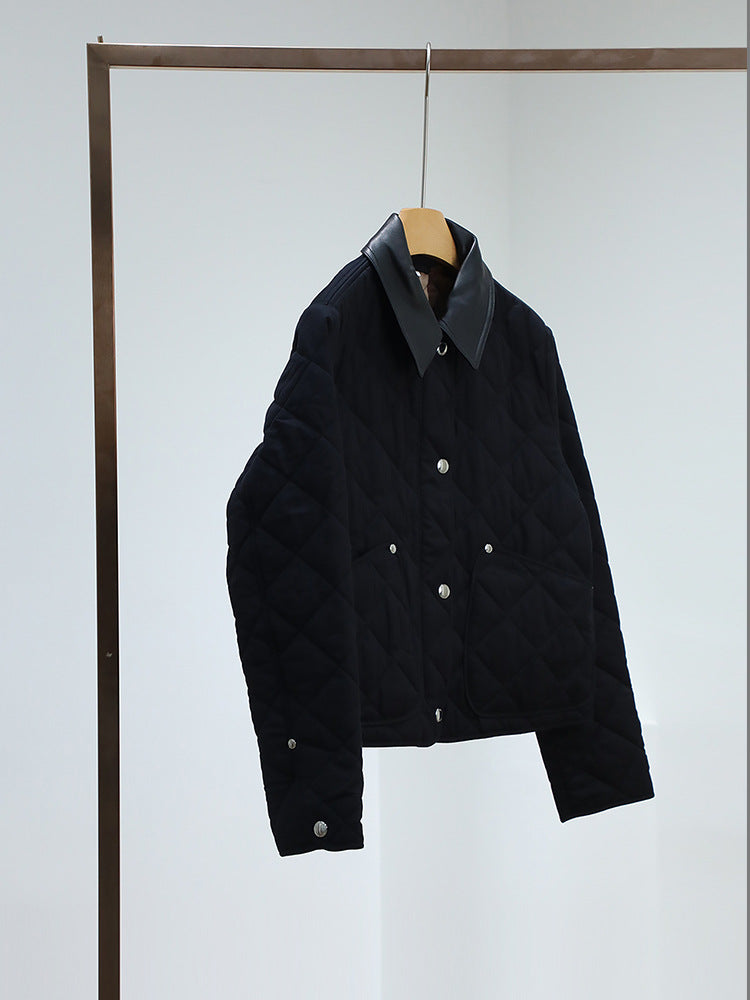 Damen Steppjacke mit hochwertigem Lederkragen Drune