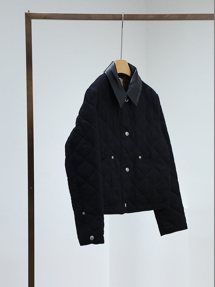 Damen Steppjacke mit hochwertigem Lederkragen Drune