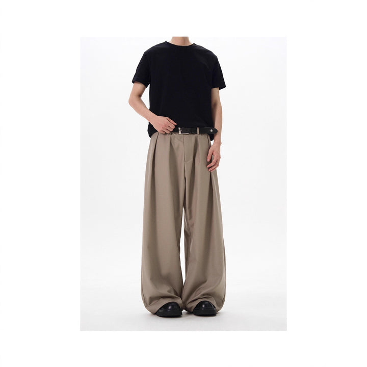 Herren Elegante Weitgeschnittene Stoffhose Drune