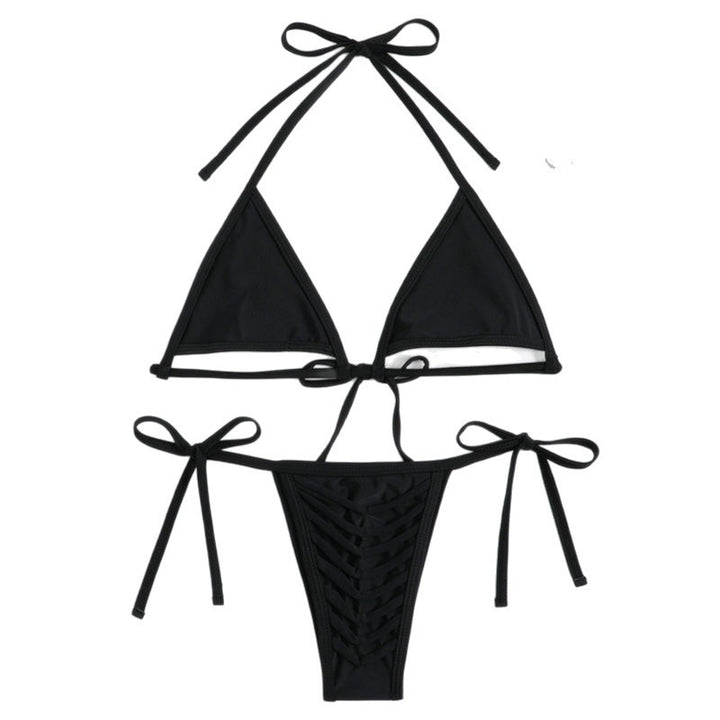 Damen Triangel-Bikini mit dekorativen Bindebändern Drune