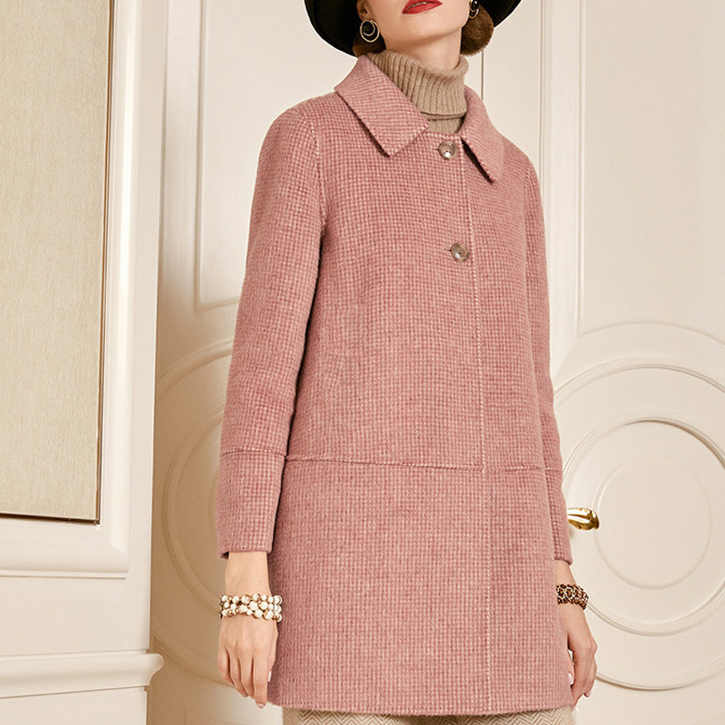 Damen zeitloser Bouclé-Mantel Drune