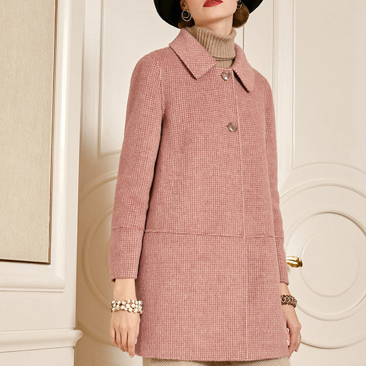 Damen zeitloser Bouclé-Mantel Drune