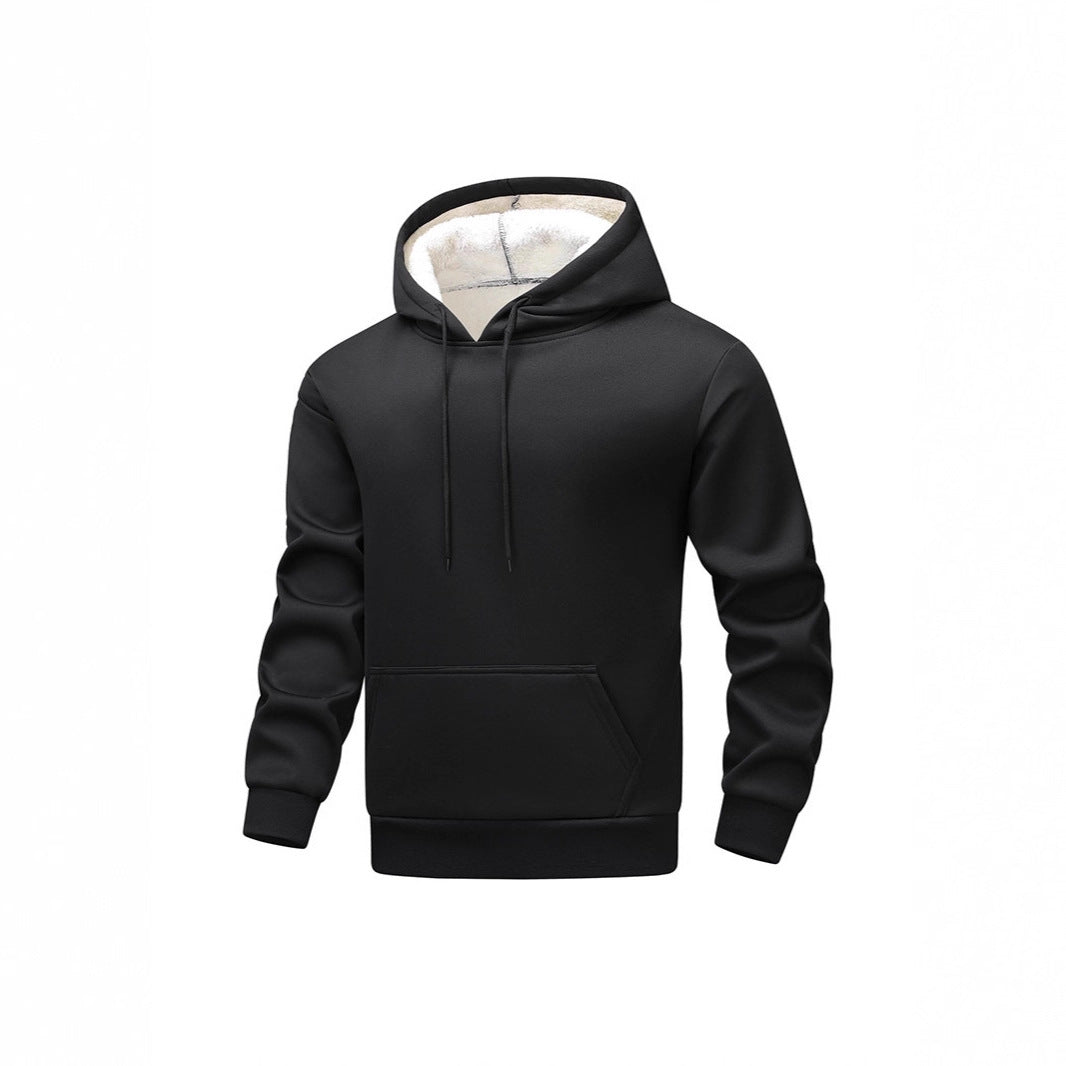 Herren Fleece-Kapuzenpullover mit Sherpa-Innenfutter und Kängurutasche Drune