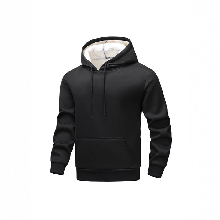Herren Fleece-Kapuzenpullover mit Sherpa-Innenfutter und Kängurutasche Drune