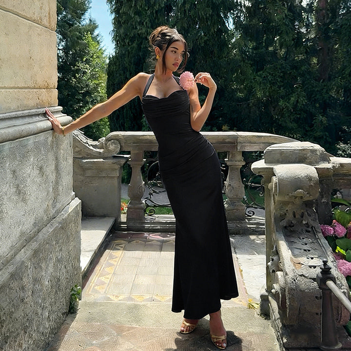 Damen Elegantes Abendkleid mit tiefem V-Ausschnitt und figurbetontem Schnitt Drune