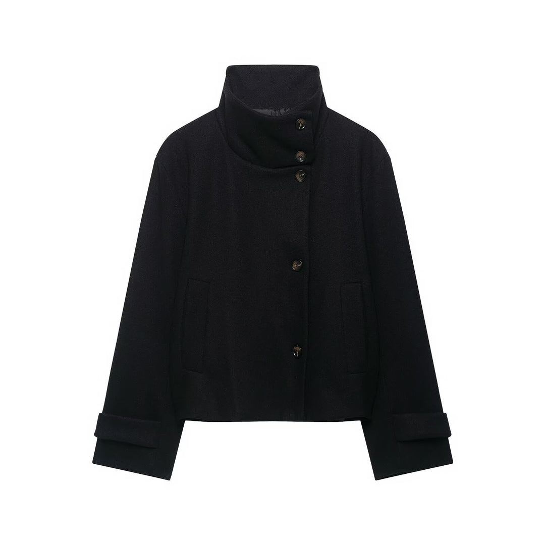 Damen Kurzjacke aus Wollmix mit hohem Stehkragen Drune
