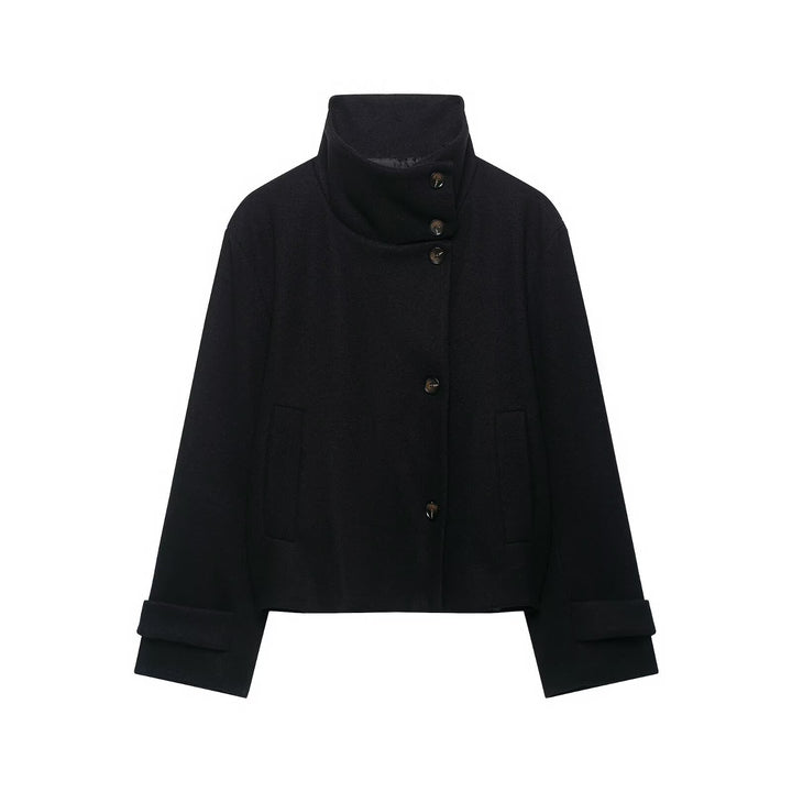 Damen Kurzjacke aus Wollmix mit hohem Stehkragen Drune