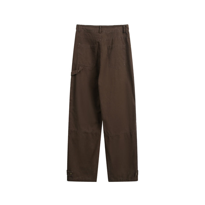 Damen Weite High‑Waist Cargo‑Hose mit Multifunktionstaschen und verstellbarem Saum Drune