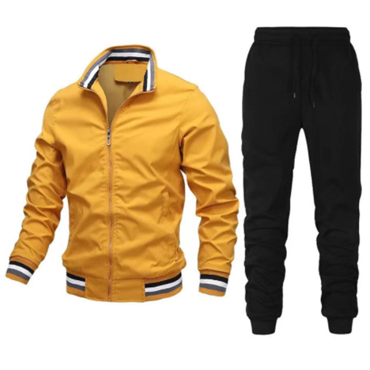 Herren nan sportlicher Freizeit Trainingsanzug Set mit Bomberjacke und elastischer Jogginghose Drune