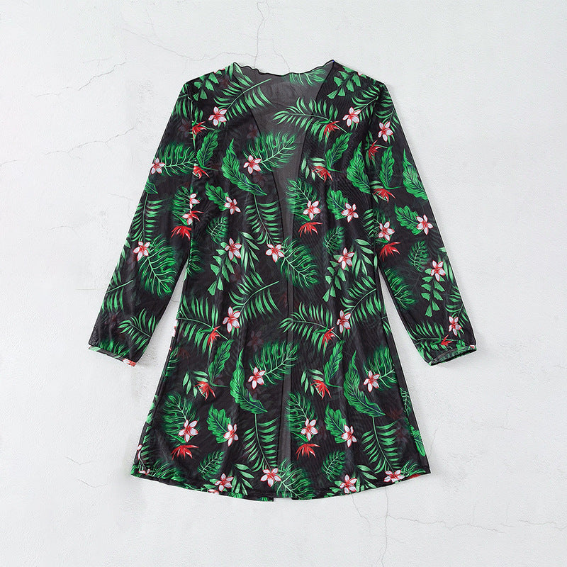 Damen Strandcover-up mit floralem Muster Drune