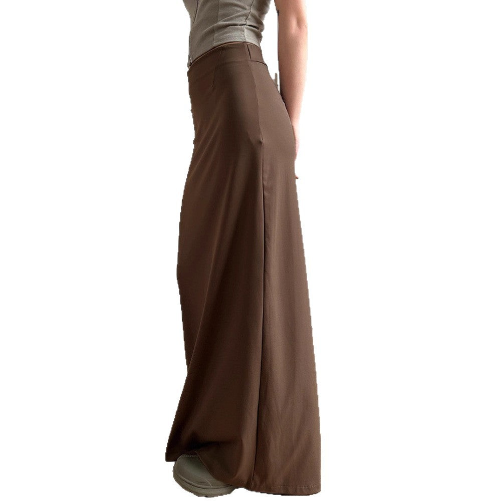 Damen nan taillierter Maxirock mit hohem Bund, geradem Fall und seitlichem Schlitz Drune