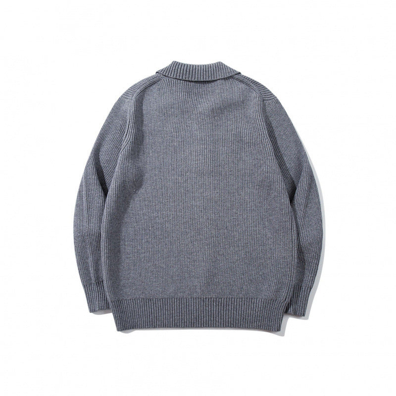Herren Feinstrick-Polo-Pullover mit Hemdkragen, Knopfleiste und geripptem Saum Drune