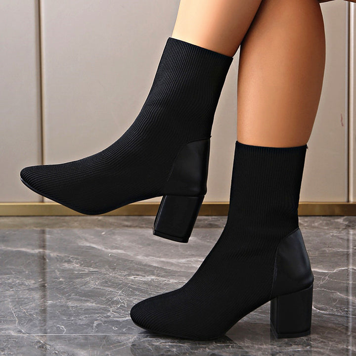 Damen Modische Stiefeletten aus Strick Drune