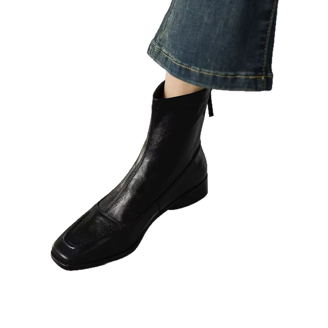 Damen Modische Leder-Stiefeletten mit elegantem Schnitt Drune
