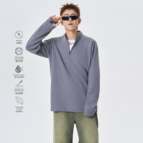 Herren Atmungsaktives Thermo‑Waffelshirt mit Halbzip und Raglanärmeln Drune