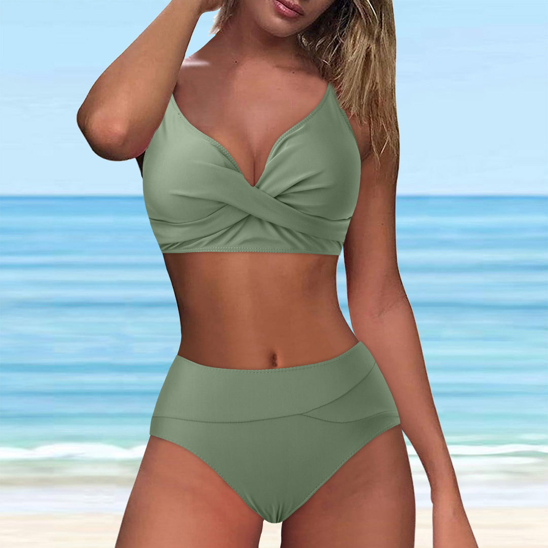 Damen Hochtailliertes Bikini-Set mit raffiniertem Twist-Oberteil Drune