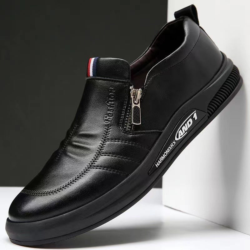 Herren Elegante und komfortable Leder-Slipper mit Reißverschluss Drune