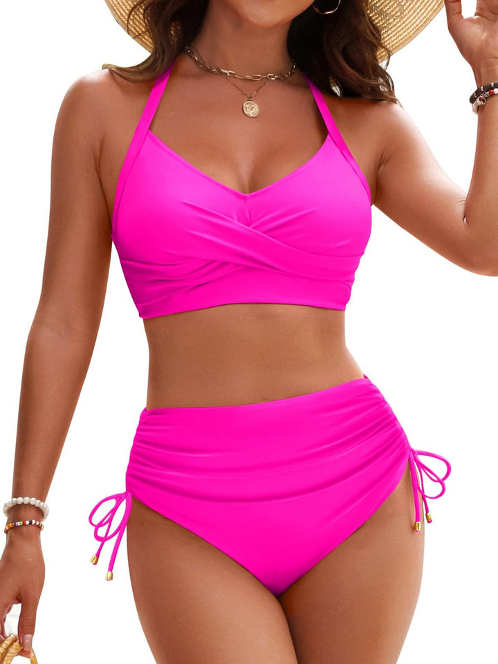 Damen Hochtailliertes Wickel-Bikiniset mit verstellbaren Trägern Drune