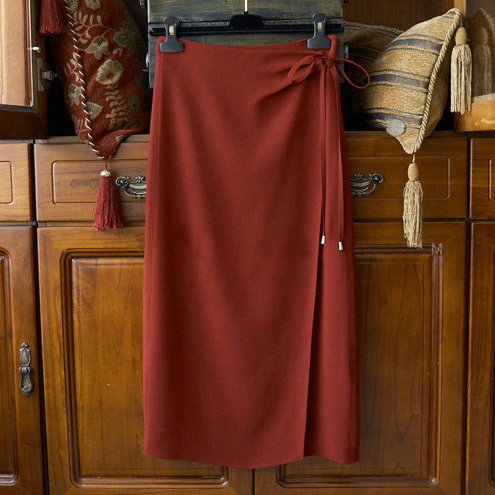 Damen Eleganter Wickelrock aus hochwertigem Stoff Drune