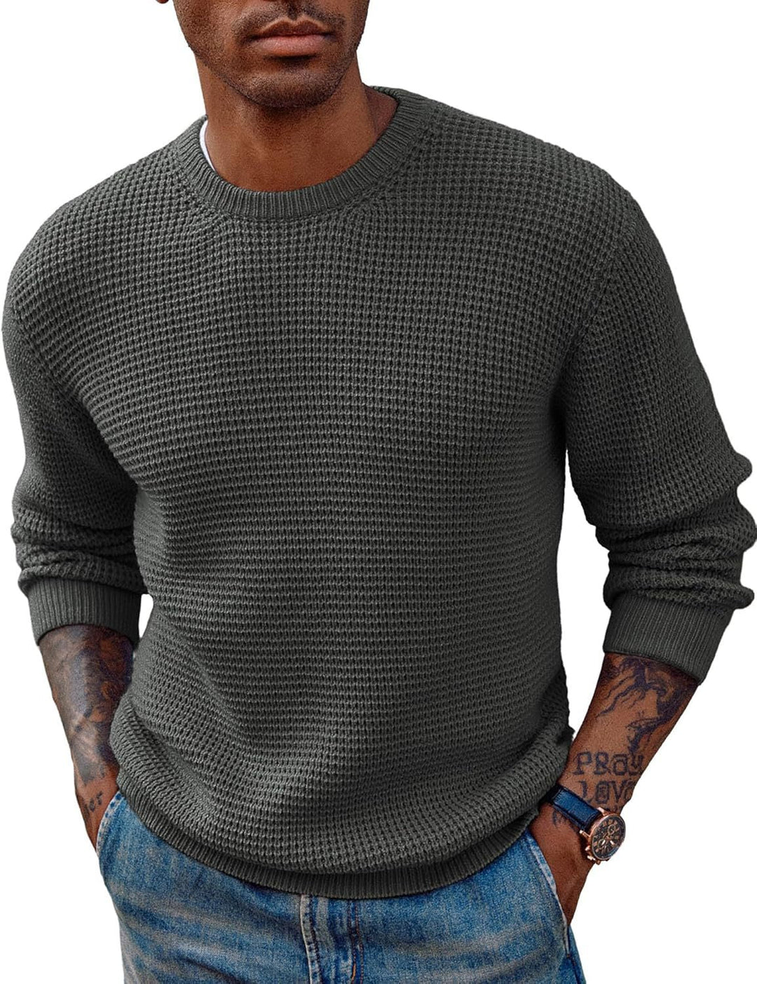 Herren Strukturierter Pullover Drune