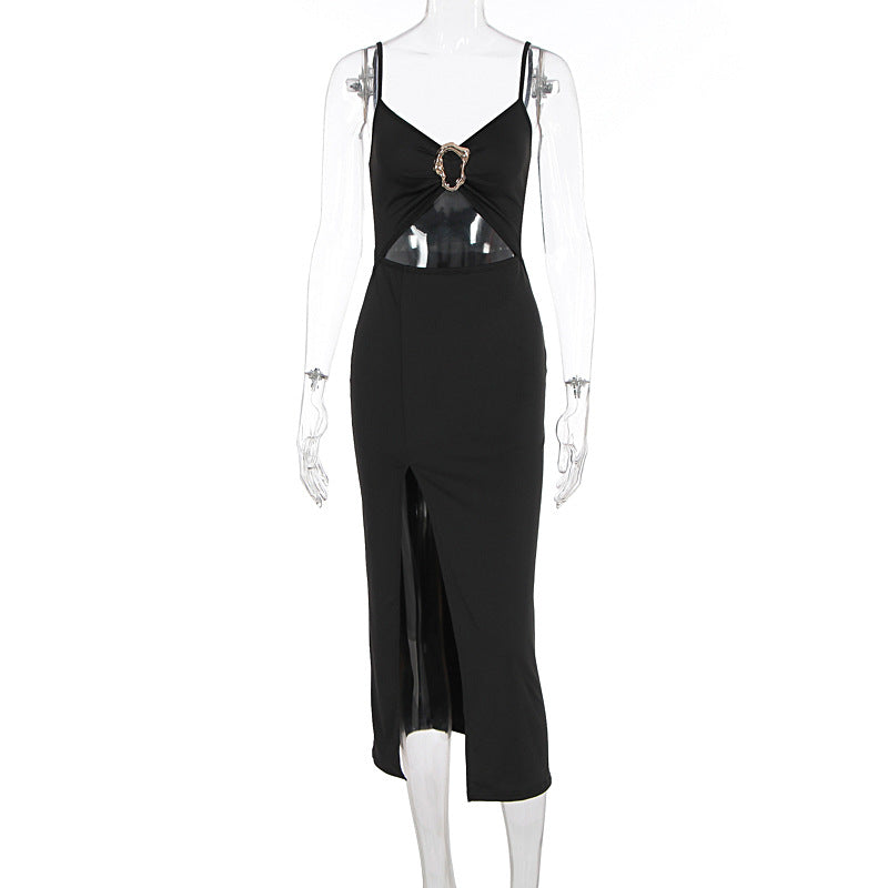 Damen Figurbetontes Maxikleid mit Cut-Outs und elegantem Gürtel Drune