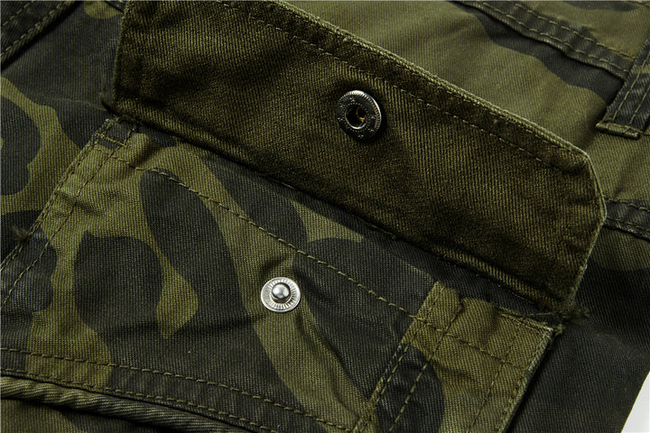 Herren Cargohose im Slim-Fit mit verstärkten Knien Multifachtaschen und Stoffgürtel Drune