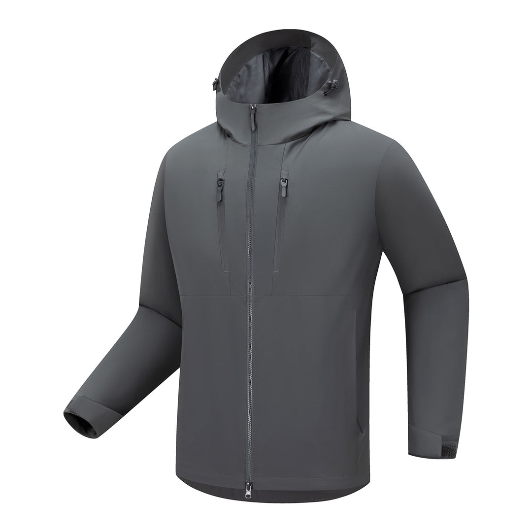 Herren Technische Softshell-Jacke mit ergonomischer Kapuze und vertikalen Brusttaschen Drune
