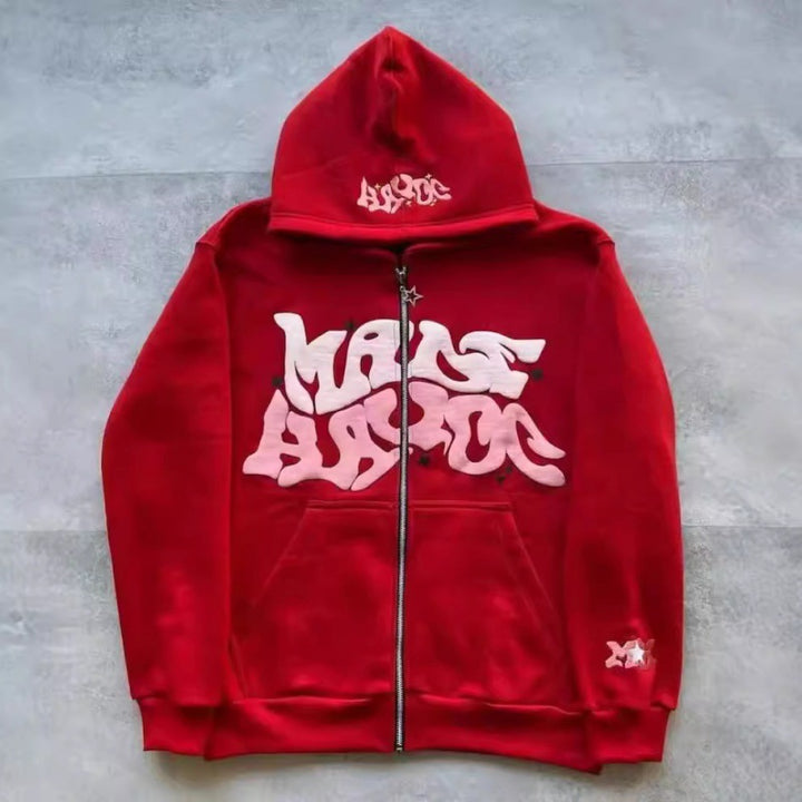 Damen Kapuzenjacke mit grafischem Schriftzug und lässigem Schnitt Drune