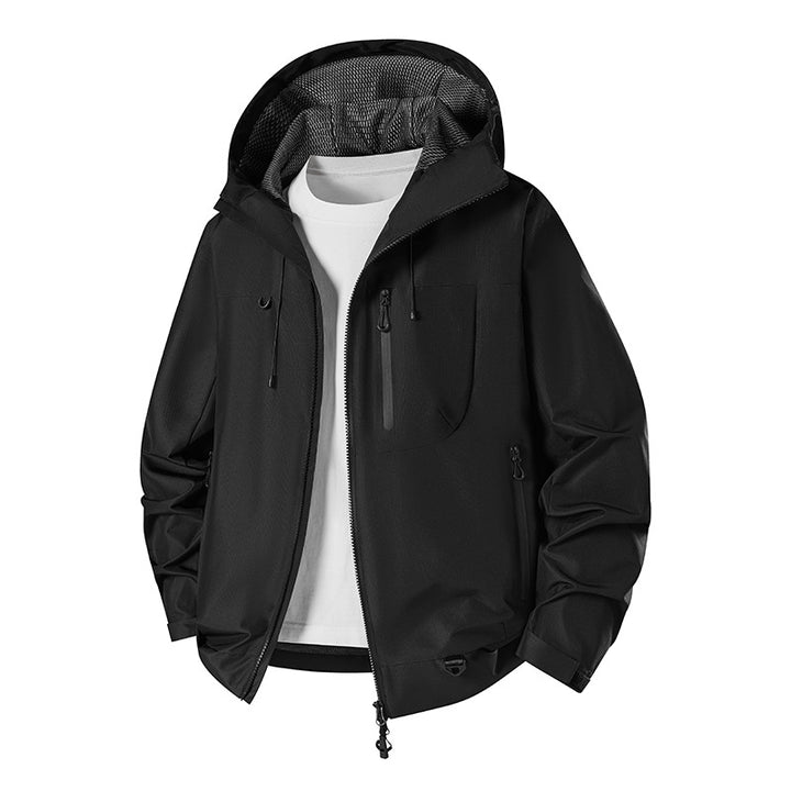 Herren Technische Softshell-Hoodiejacke mit wasserabweisender Membran und Mesh-Futter Drune