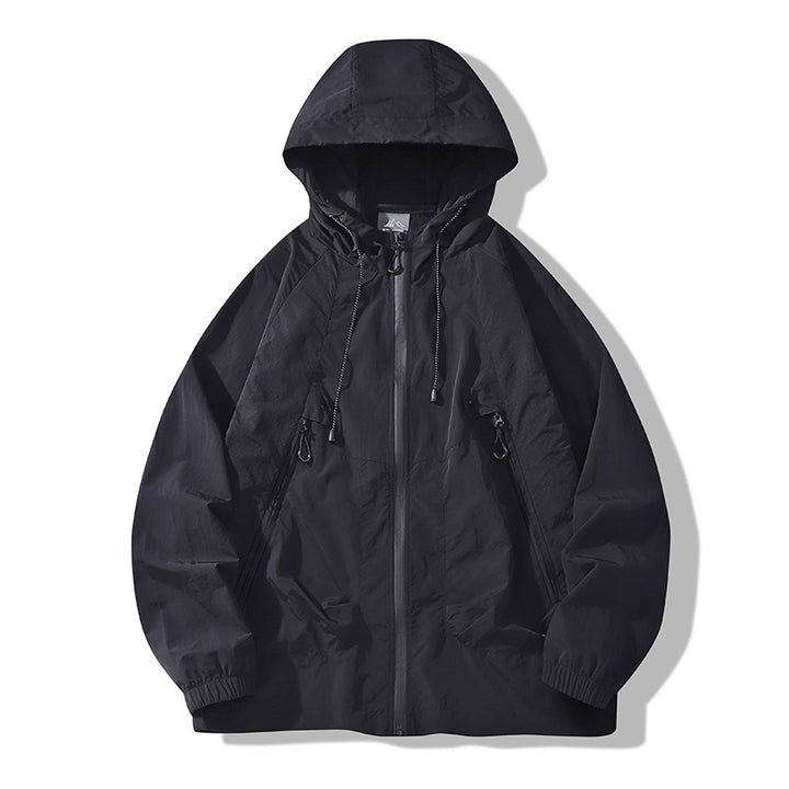 Unisex Leichte Regenjacke mit verstellbarer Kapuze Drune