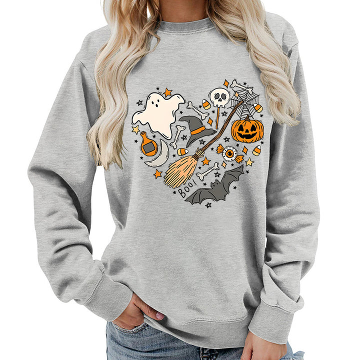 Damen Halloween Sweatshirt mit kreativem Motiv Drune