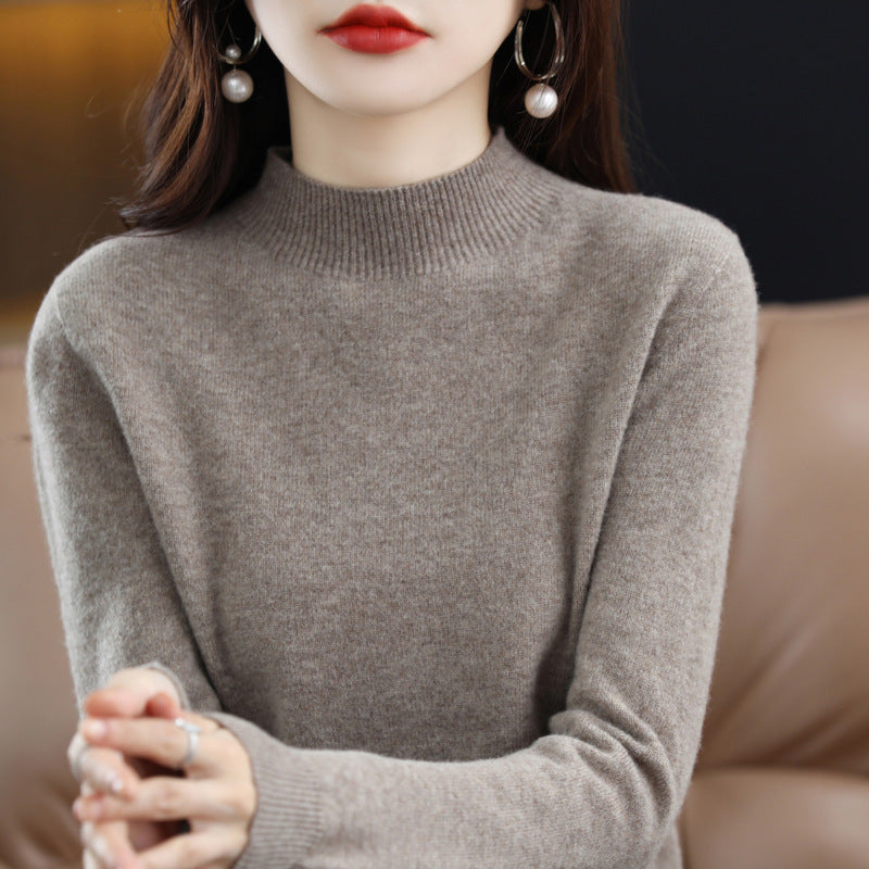 Damen Schlanker Feinstrick-Mockneckpullover mit extrafeinem Flauschfinish und verlängerten Bündchen Drune