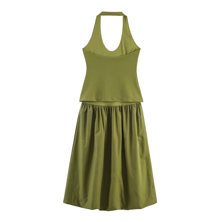 Damen Freizeit Set mit Neckholder und weitem Rock Drune