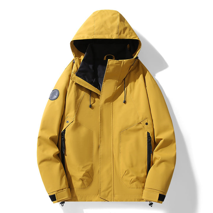 Herren Multifunktionale Softshell-Parka mit verstellbarer Kapuze, wind- und wasserabweisender Membran Drune