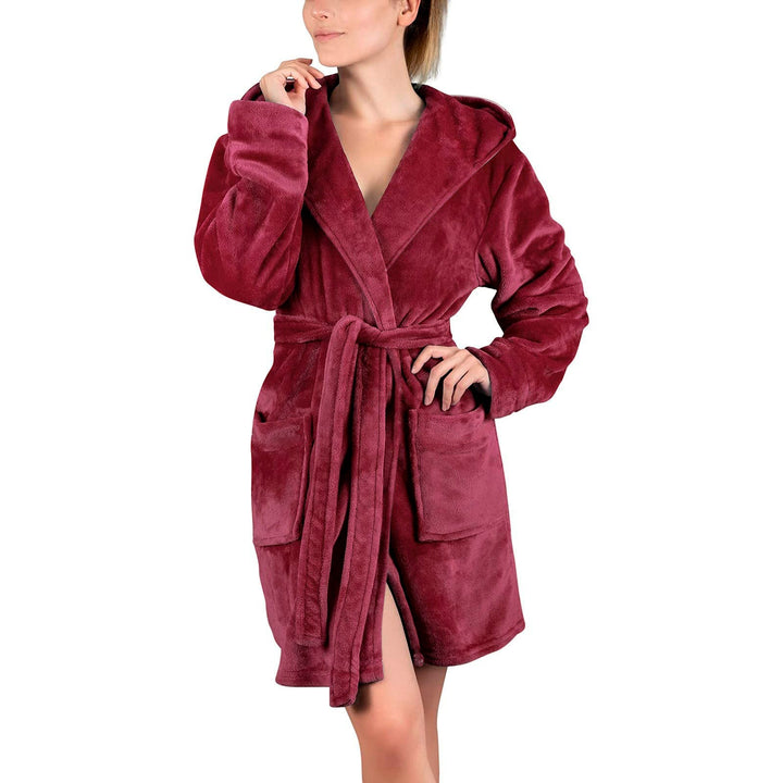 Damen Bademantel aus weichem Mikrofaserstoff Drune