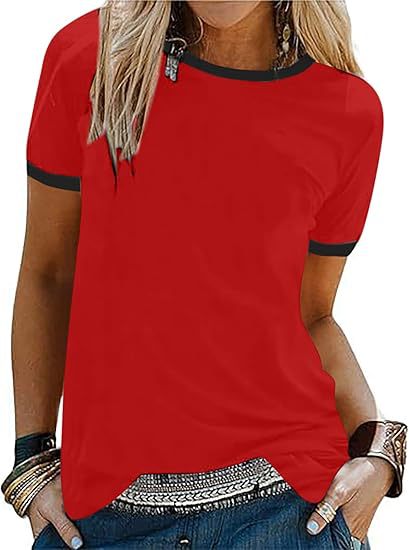 Damen T-Shirt mit kontrastierenden Ärmeln Drune