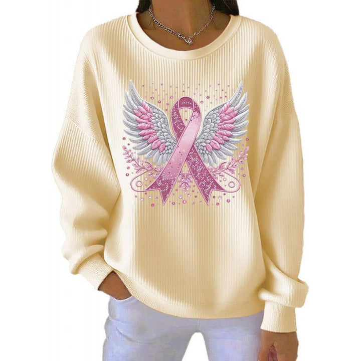 Damen Komfortabler Sweatshirt mit markantem Schriftzug Drune