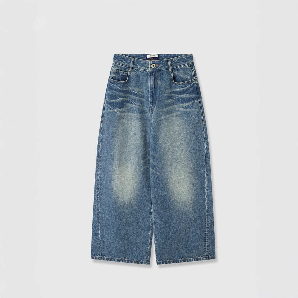 Damen Weit geschnittene Jeans mit hohem Bund Drune
