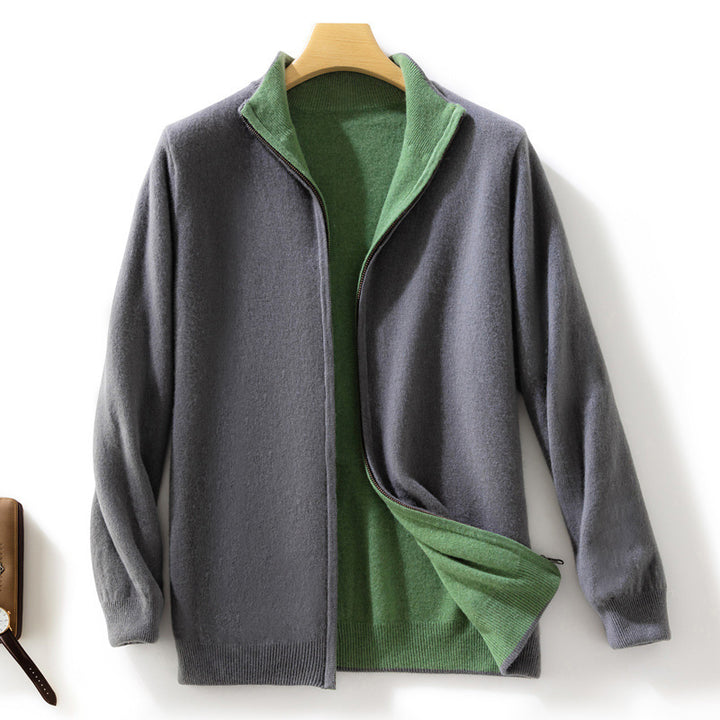 Damen Kurzgeschnittener Zip‑Strickcardigan mit Stehkragen und kaschmirähnlicher Weichheit Drune