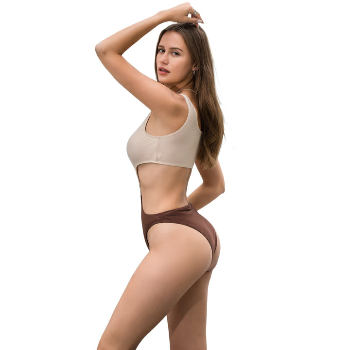 Damen Einteiler Badeanzug mit innovativem Cut-Out und schickem Ringdetail Drune
