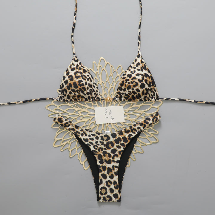 Damen Designer-Bikini mit Leopardenmuster und raffinierten Details Drune