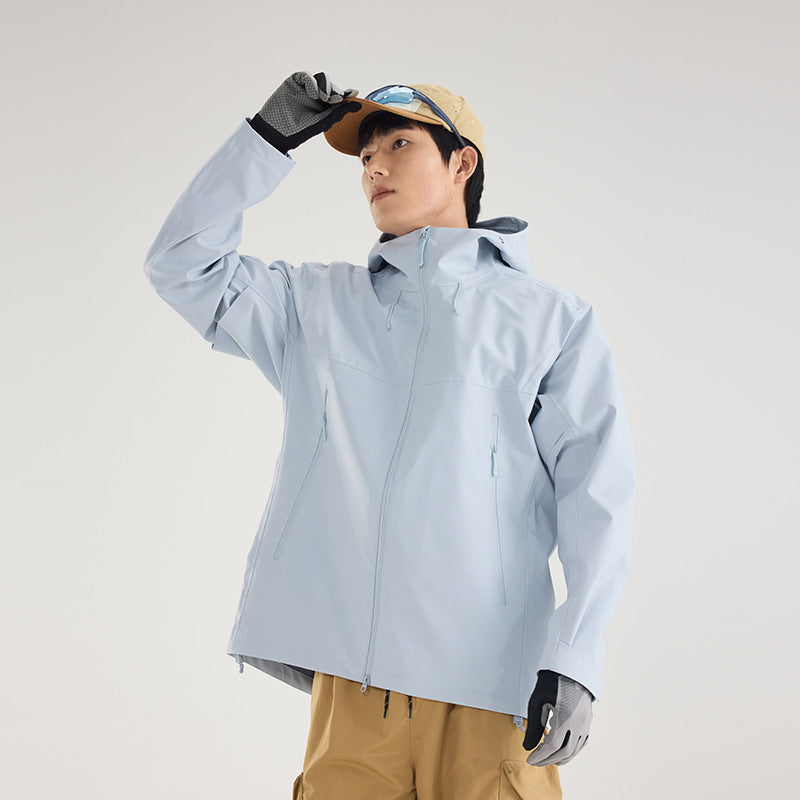 Damen Leichte technische Regenjacke im Oversize-Utility-Schnitt mit verstellbarer Kapuze Drune