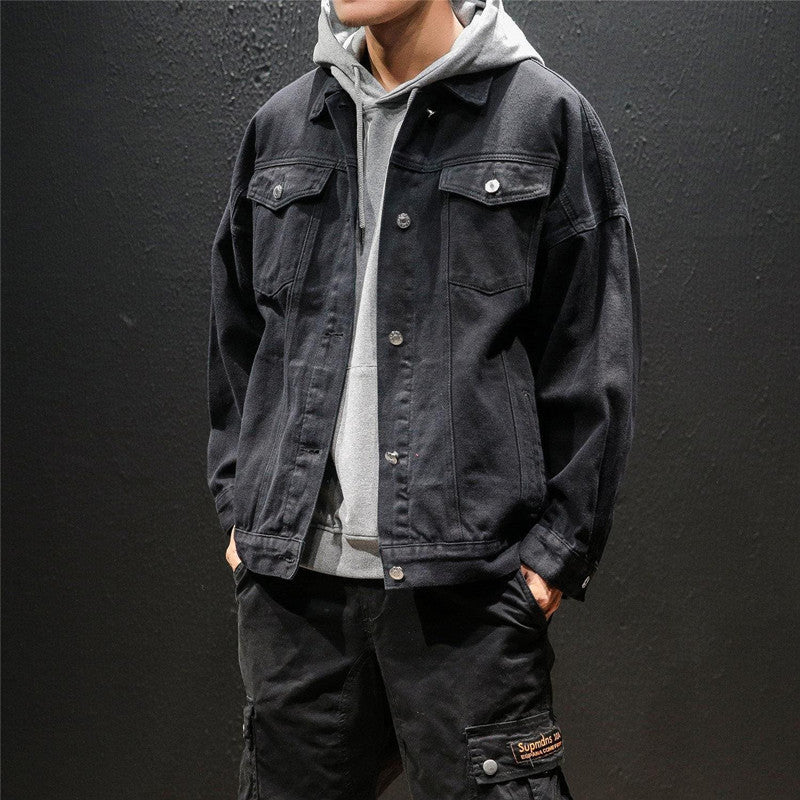 Herren Lässige Denimjacke mit Kapuze Drune 1788341893