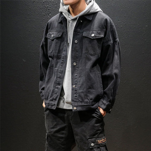Herren Lässige Denimjacke mit Kapuze Drune 1788341893