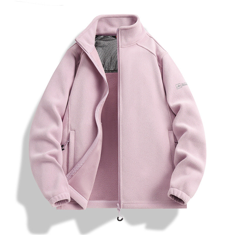 Herren Fleecejacke mit Stehkragen, Windabweisender Microfleece und Reißverschlusstaschen Drune