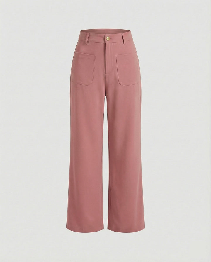 Damen Weite Stoffhose Damen mit Taschen