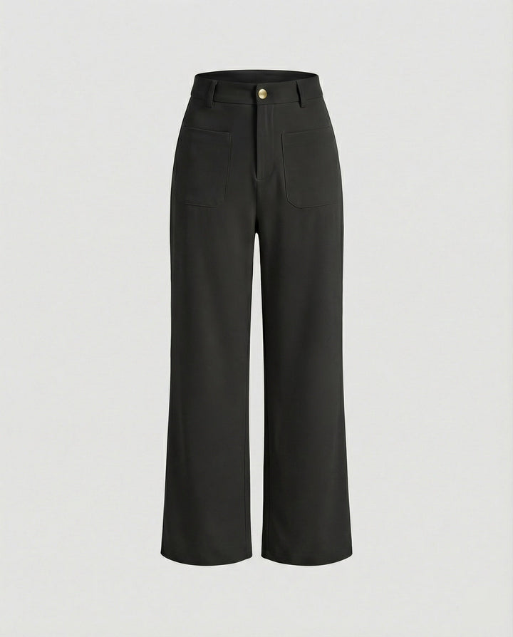 Damen Weite Stoffhose Damen mit Taschen
