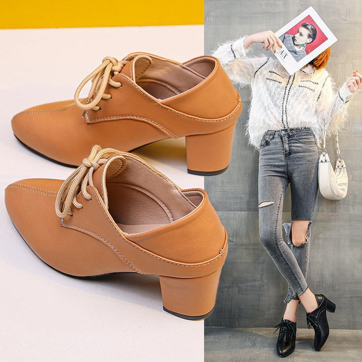 Damen Schnürschuhe mit Blockabsatz und modischem Design Drune