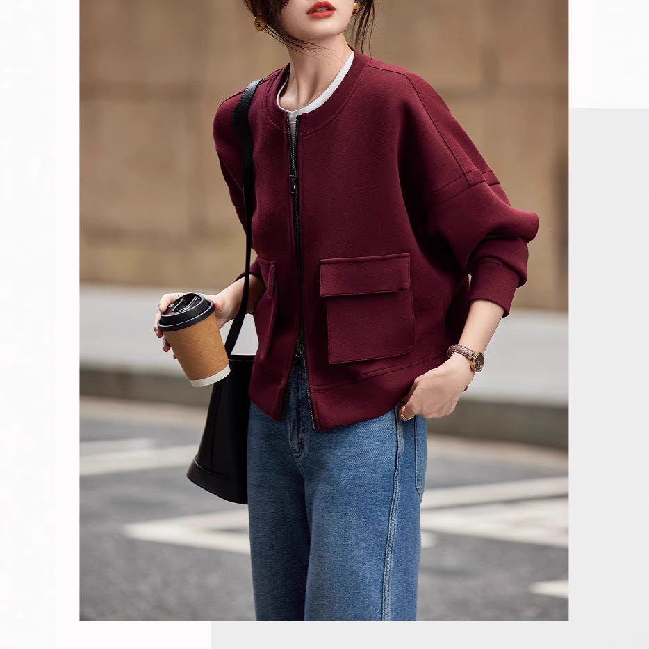 Damen Modische Oversized Sweatjacke Drune